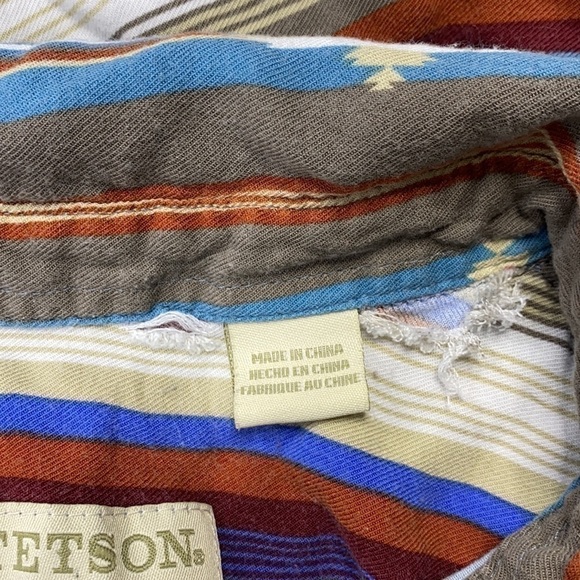Stetson Serape Southwest Western Rayon Button Up Long Sleeve Blouse Small - Picture 7 of 7